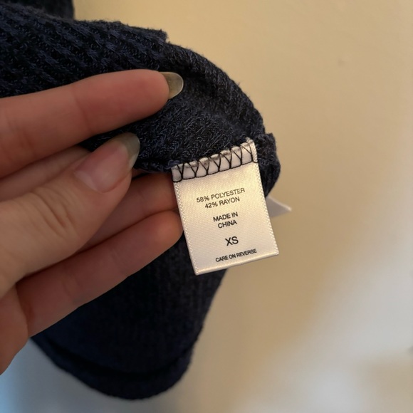 NY&C Dark Blue Cowl Neck Lounge Top Size XS - Picture 5 of 6